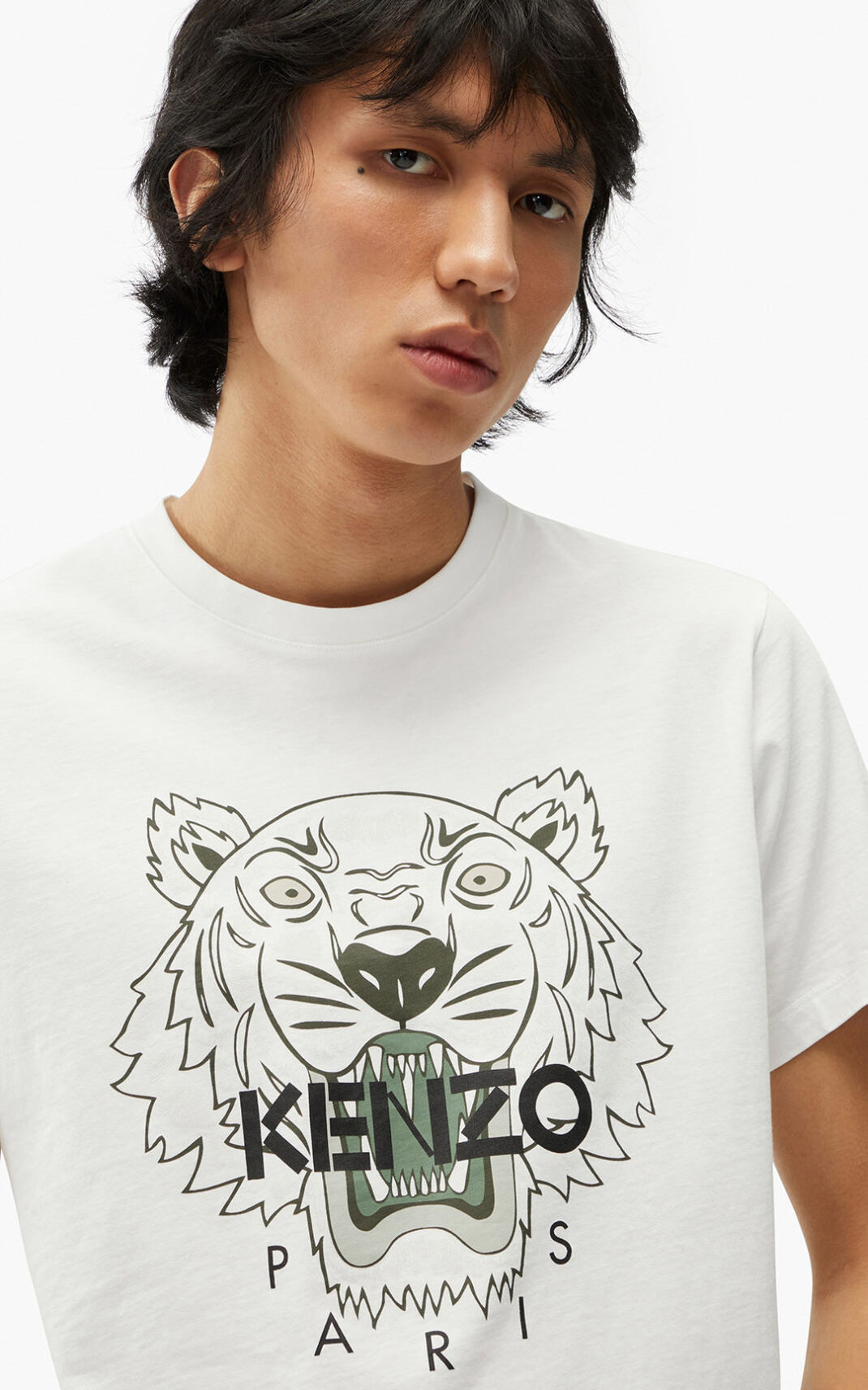 Kenzo Tiger T Shirt White For Mens 2584HQRSX